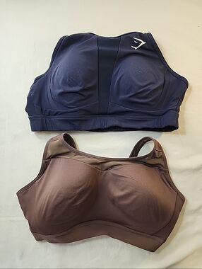 Gymshark Open Back Sports Bra Racerback High Support Adjustable Lot Of 2 Sz L